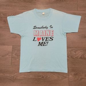 Vintage graphic tee baby blue size M